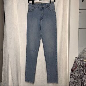 Cheap Monday Donna Fanbase High Rise Raw Hem Denim Straight Leg Jeans